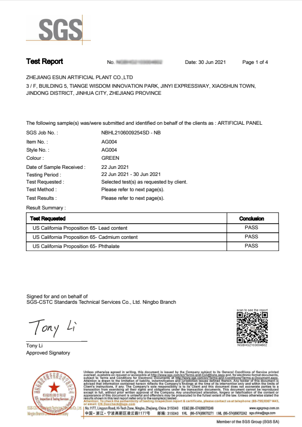 30 jun 2021 SGS TEST REPORT