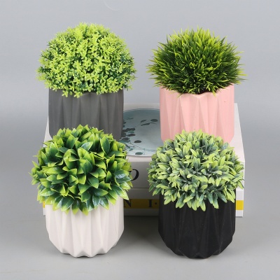 4 Pcs Mini Artificial Potted Plants Small Artificial Succulents Plants For Office Desk Decoration